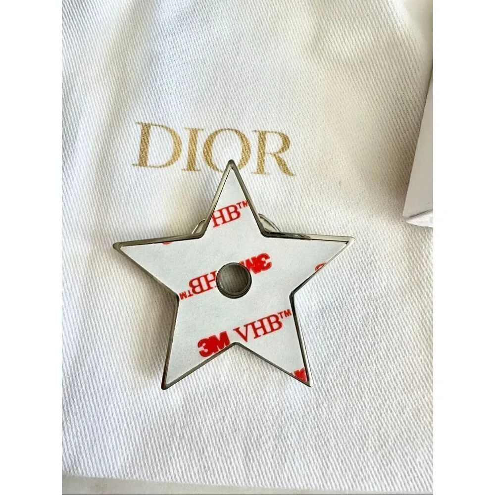 Dior polished silver color phone ring grip